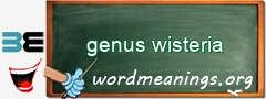 WordMeaning blackboard for genus wisteria